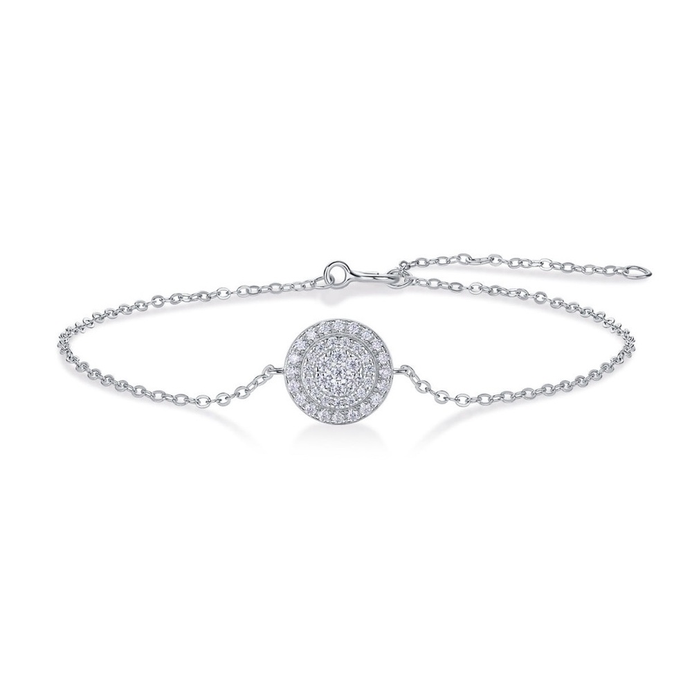 Silver Crystal Medallion Bracelet